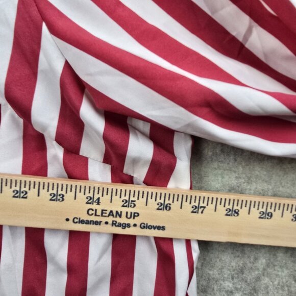 Red & White Striped Blouse With Tie Sleeves Shein Curve 5XL Polyester & Elastane - Picture 7 of 7